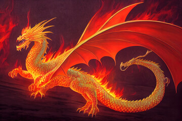 Fototapeta premium Fire dragon