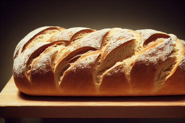 loaf of bread on wooden table