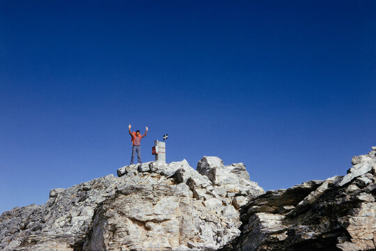 Young Man on Summit of Mount Olympus in 1975