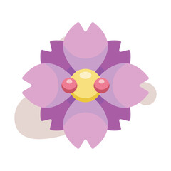 Isolated cute flower sketch icon Flat design Vector