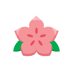 Isolated cute flower sketch icon Flat design Vector