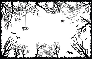 vector Illustration halloween frame border background 