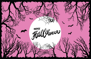 vector Illustration halloween frame border background 