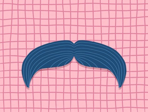 Movember. November blue moustache