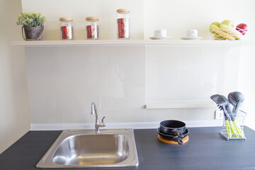 A kitchen is a room or part of a room used for cooking and food preparation in a dwelling or in a commercial establishment. In the West, a modern residential kitchen is typically equipped with a stove