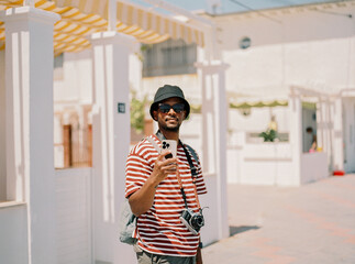 A man taking photos on vacation