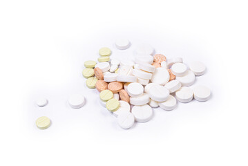 Fototapeta na wymiar Medical pills on isolated on white background