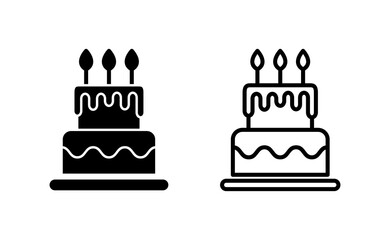 Cake icon vector for web and mobile app. Cake sign and symbol. Birthday cake icon
