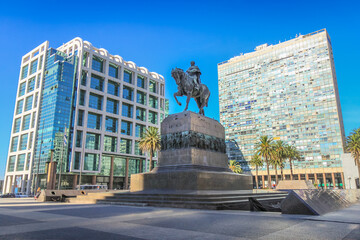 Plaza Independencia, Independence square, in Montevideo, Uruguay, South America