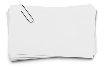 White Paper Cards with Paper Clip