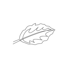 isolated continuous single line leaf vector illustration. Suitable for wall home decor, t-shirt etc