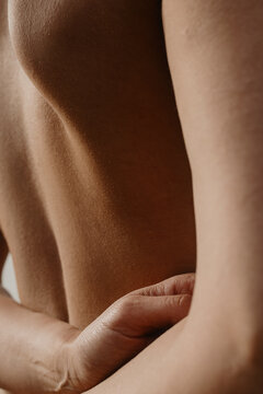 Detail-Close up photo of the shoulder blades on the back