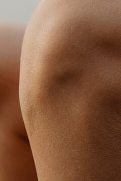 Detail-Close up photo of the skin texture of the woman's buttocks