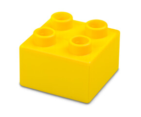 Color childish block to the building  over white background