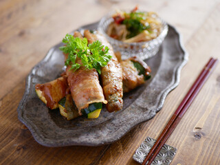 ズッキーニの豚バラ巻き