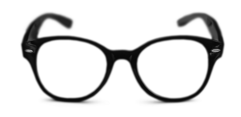 Single eyeglasses isolated on white background