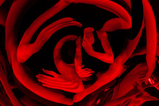 A labyrinth of hands.