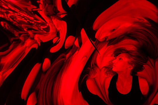 Red distorted reflections 