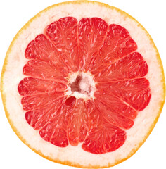 Fresh Grapefruit slice isolated over white background