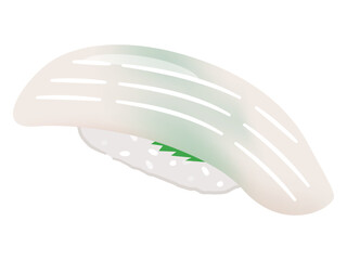 イカの握り寿司のイラスト