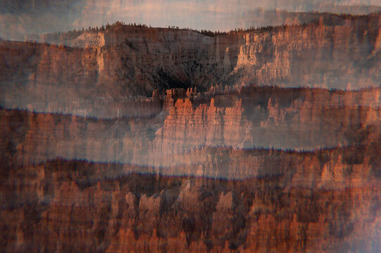Prism reflection of hoodoos at sunrise