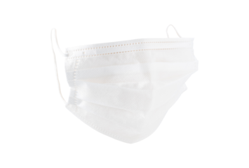 使い捨て不織布マスク（背景透過切り抜き合成用png素材）