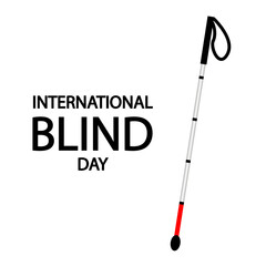 International Blind Day white cane, vector art illustration.