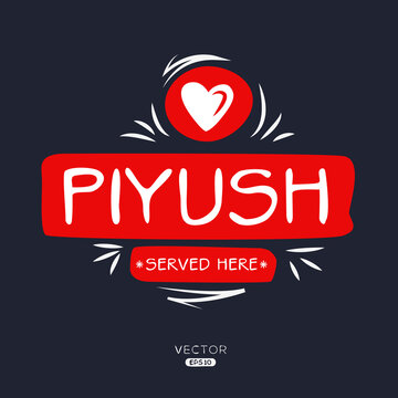 Creative (Piyush) drink, Piyush sticker, vector illustration.