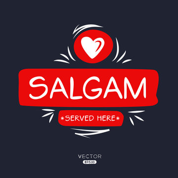 Creative (Salgam) drink, Salgam sticker, vector illustration.