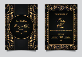 luxury Elegant wedding invitation card template set