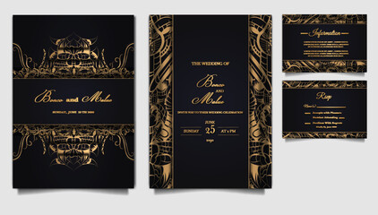 luxury wedding invitation card set