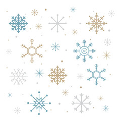 Blue and Gold Snowflakes