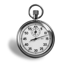 Stopwatch on white background with clipping path