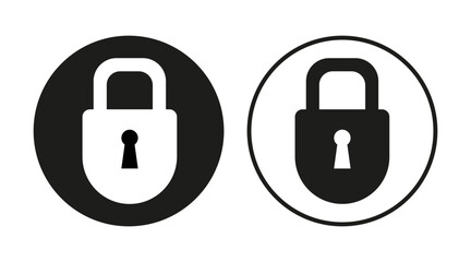 two padlock icons, each with a black background and a white one. isolated vector graphic