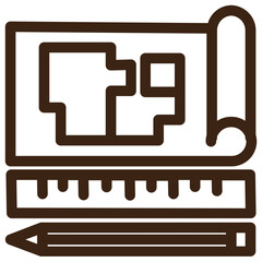 architect blueprint engineering plan tools icon