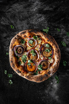 Sourdough mushroom pizza