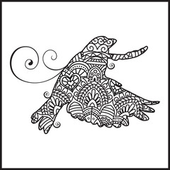 Vector illustration decorative Sparrow on white background
