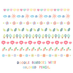 색연필 드로잉 구분선 라인 일러스트 이미지 세트