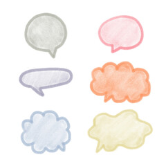 색연필 드로잉 말풍선 일러스트 이미지 세트