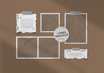 Realistic and Simple Photo Frame Set Moodboard Mockup. Mood Board
