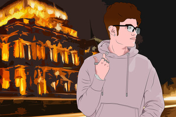 un día en la terraza del edificio