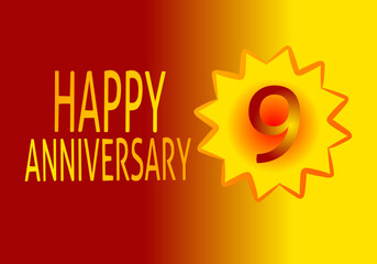 9 year happy anniversary banner background