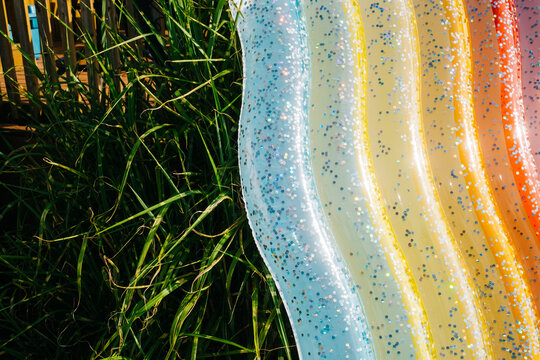 Rainbow pool float abstract