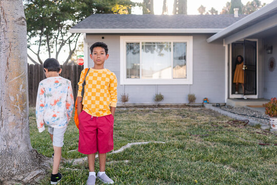 Brothers Photo First Day Of School At Home