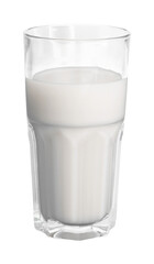 Glass of milk isolated on white