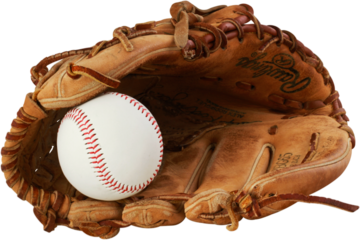 Baseball glove with a ball in it - isolated image