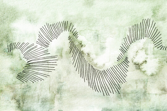 Watercolor abstract ink pattern