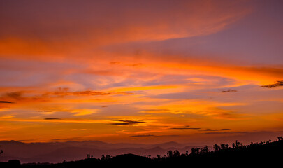 sunset over the mountains