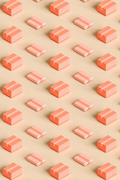isometric pattern of Pink cardboards