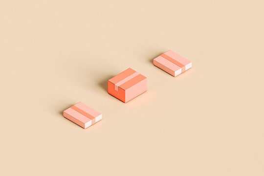 delivery concept with Pink cardboards